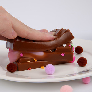 2025 Adorable Miniature Chocolate <b>Squishy</b> Toy - Slow Rebound Stress Relief Fidget with Realistic Design Squeeze for Kids - Product Image 3