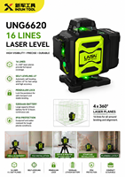 Niveau laser industriel vert Huake à 16 lignes, garantie 1 an, diamètre de la sonde 1 mm, haute précision, auto-nivelant 3 mm, 220 V