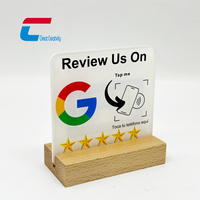 Vente chaude Personnalisé NFC Table Stand NTAG213 Imprimé Google Review Nfc Menu Plate