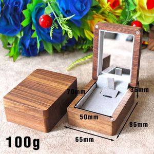 Luxury Wooden Handicraft Gift Box Walnut Rectangular Jewelry Box with <b>Acrylic</b> or <b>Mirror</b> Lid - Product Image 2