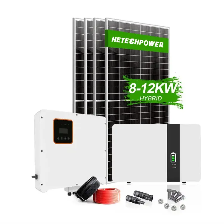 Complete Set Solar Energy Power Storage System 5000W 3Kw 5Kw 6Kw 8Kw 10Kw Hybrid Solar Panel Electric Power Generation Kit