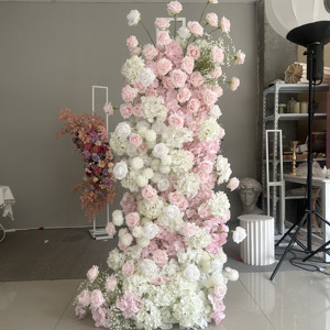 Arco di <span class=keywords><strong>fiori</strong></span> artificiali personalizzato con sfondo di <span class=keywords><strong>fiori</strong></span> di vendita caldo per cerimonia di decorazione di nozze all'aperto artificiale - Product Image 2