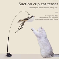 Influenceur Simulé Oiseau Interactif Amusant Plume Oiseau avec Cloche Jouet pour Chat Convient aux Chatons pour Jouer avec des Jouets pour Chat