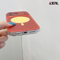 Casing HP iPhone 18 Pro Max Resin IMD Magnetik Warna Kontras Gaya Resmi Pabrik IDEAL, Anti Benturan, Pelindung Bagian Belakang