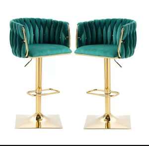 Silla de Bar K, Base Redonda de Lujo, Giratoria, Elevación Hidráulica a Gas, Ajustable, Sillas de Bar Altas para Mostrador - Product Image 6