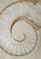 Escalier en pierre frittée d'intérieur YD STONE, design de boîtier, antidérapant, marches d'escalier en marbre blanc moderne