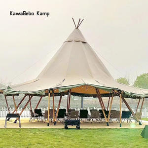 Yumuq Op Maat Gemaakte 450G Katoen Canvas Heavy Duty Grote Luxe Glamping <span class=keywords><strong>Tipi</strong></span> <span class=keywords><strong>Tent</strong></span> Voor Campgound - Product Image 3