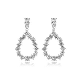 Pendientes Largos de Plata de Ley con Baño de Oro Rosa para Mujer, con Circonitas Cúbicas Brillantes en Forma de Estrella, Ideales para Bodas y Fiestas - Product Image 1