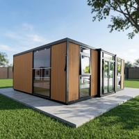 Maison conteneur pliable à double vitrage, conception sur mesure, villa préfabriquée avec intérieur personnalisé pour hôtel de charme