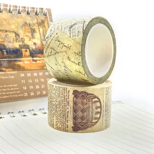 Hoge Kwaliteit Handgemaakte Diy Decoratieve Custom Logo Gedrukt Indische Washi Tape Vintage