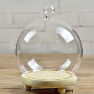 Décoration d'intérieur DIY : Dôme <span class=keywords><strong>en</strong></span> <span class=keywords><strong>verre</strong></span> <span class=keywords><strong>soufflé</strong></span> pour pot, plante, fleur, vitrine <span class=keywords><strong>de</strong></span> <span class=keywords><strong>Noël</strong></span> avec base <span class=keywords><strong>en</strong></span> liège écologique - Product Image 6