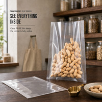 Sac transparent à trois côtés scellés, haute performance barrière, fermeture robuste, adapté aux noix décortiquées, taille personnalisable