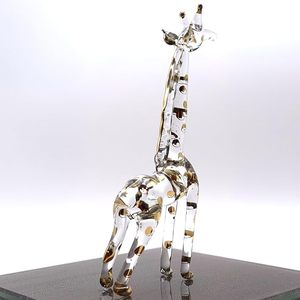 Estatua de jirafa artística de cristal de Murano pintada a mano, figura de animal, decoración artesanal para el hogar - Product Image 1