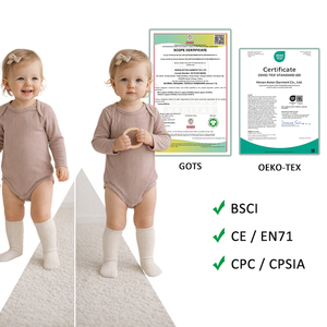 제조업체 슈퍼 소프트 소매 아기 우주복 솔리드 골지 유기농 면 아기 우주복 의류 - Product Image 2