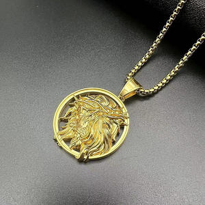 Collar con Colgante de Acero Inoxidable con Baño de Oro de 18k PVD, Diseño 3D de Mitología Occidental, Estilo Hip Hop, Nuevo y en Oferta <span class=keywords><strong>2026</strong></span> - Product Image 3