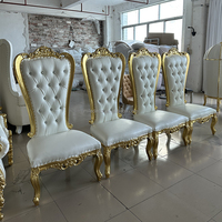 Canapé de luxe à dossier haut Chaises de roi et de reine de mariage royal sans accoudoir