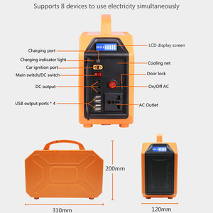 Station d'alimentation portable 200W UPS, onduleur à onde sinusoïdale pure, batterie au plomb-acide, panneau solaire, allume-cigare de voiture, onduleur solaire - Product Image 4