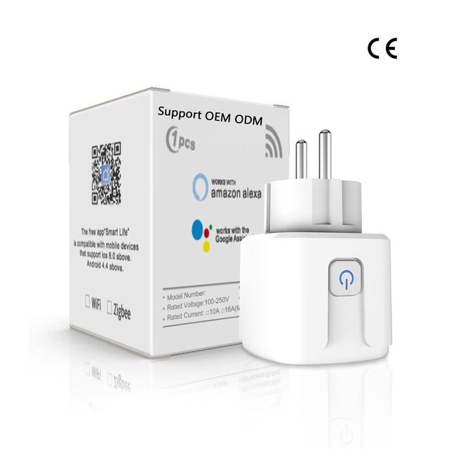 MVAVA TUV Certified 16A EU Smart Plug WiFi Socket Energy Monitoring Tuya APP Remote Control Voice Control Alexa Google Home