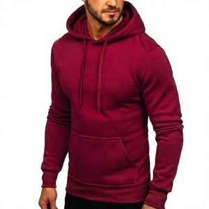 Sweat-shirt à capuche pour homme, coupe classique, 100% coton, doublure unie, tricoté, décontracté, pour l'hiver, avec poche, manches classiques - Product Image 2