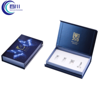 Caja de Regalo de Papel Plateado Vintage de Alta Calidad, Caja Rígida con Logotipo Impreso en Lámina Dorada y EVA para Joyería o Productos de Cuidado de la Piel