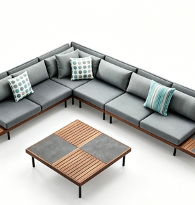 Conjunto de Sofás de Tela en Forma de L para Exteriores, Resistente a la Intemperie, para Jardín, Sala de Estar y Patio - Product Image 4