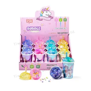 Sıcak satış popüler Squishy eğitim oyuncak komik renkli puf kristal balçık macun kiti oyuncaklar çocuklar için köpük topları ile