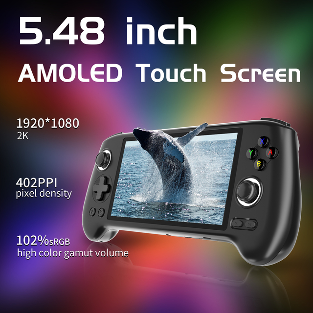 ANBERNIC New Android Handheld Game Console RG556 Retro Games Console Oled Gaming Player 5.5" Screen Play for PS2 PSP 3DS