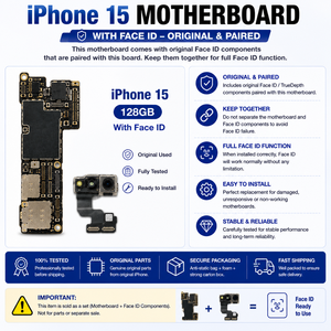 เมนบอร์ดแท้ปลดล็อคพร้อมชิ้นส่วน Face ID <span class=keywords><strong>TrueDepth</strong></span> สำหรับซ่อมโทรศัพท์มือถือ iPhone 15 - Product Image 6