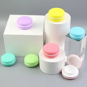 LZパックストック100pcsマカロン5g10gプラスチック製の空のアイクリームジャー包装ピンクリップクリームコンテナクリーム用