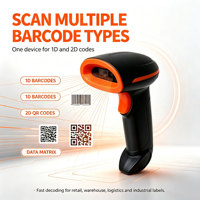 Lecteur de codes-barres sans fil et filaire U38 pas cher, rechargeable, 1D 2D, pour supermarché