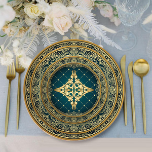 Assiette en céramique personnalisée, élégante et luxueuse, peinte à la main, joyeux anniversaire, pour restaurant, hôtel, fête, usage domestique - Product Image 5