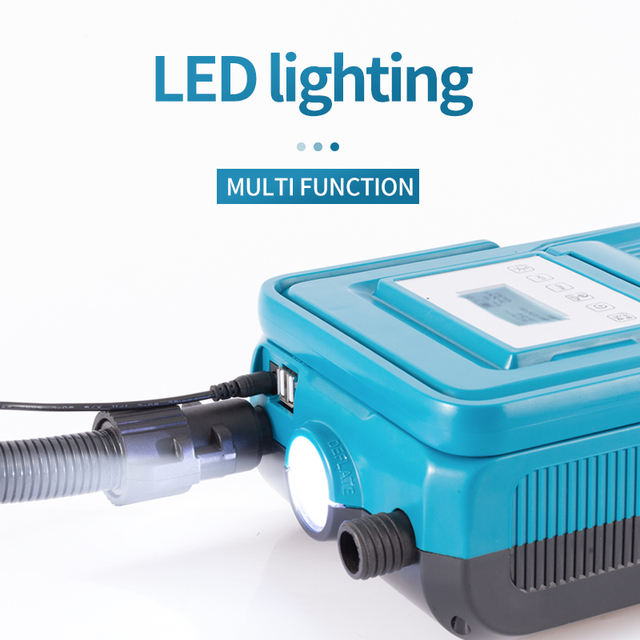 SUP Electric Air Pump Portable DC 12V Two-Way with Rechargeable Battery, Two Way, for Surfing Tents Boats Paddle Boards