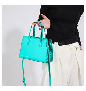 Bolso de mano de un solo hombro con cremallera decorativa personalizada, portátil, diseño de nicho láser, más logotipo, bolsos de PU multicolores - Product Image 2