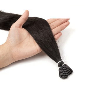 Wholesale 100% Natural Raw Virgin Human Hair High Quality I Tip Human Hair Extensions and Wigs