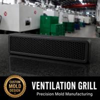 Grille de ventilation en nid d'abeille en plastique noir sur mesure, panneau filtrant perforé moulé par injection, composant de couverture pour flux d'air