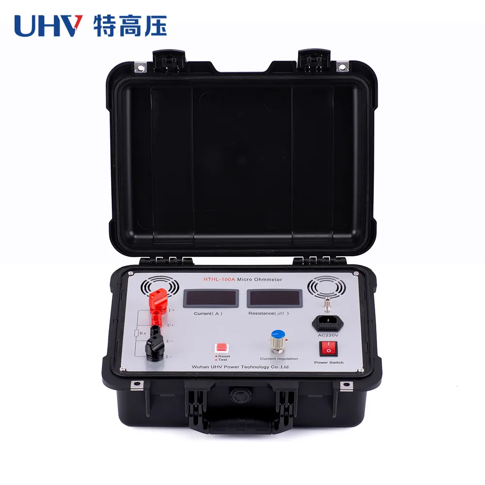 UHV-H100A 100A 200A Circuit Breaker Resistance Tester Switch Loop Resistance Meter Micro Ohmmeter Contact Resistance Tester