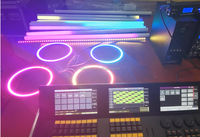 Anneau LED DMX de 15 pouces, 240 LED, 60 pixels, changement de couleur RVB, lumière de scène LED programmable pour la décoration de discothèque et de bar