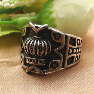 yunnique Crown <b>Ring</b> Men's Retro Silver Stainless Steel Punk Style Gift Jewelry - Product Image 2