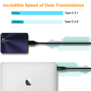 Câble USB-C vers USB 3.0 Micro-B LUNG KAY 1M 2M 3M, transfert de données 5 Gbps, gaine en nylon, Micro-B vers USB pour Macbook - Product Image 2