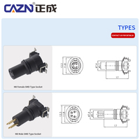 Conectores de dispositivo de campo M8 SMD montaje en superficie macho hembra 4pos código D 3 4 5 6 8 pines enchufe de tipo empotrado recto