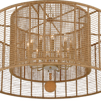 Lustre moderne en jute naturel tressé à la main, lampe suspendue à deux niveaux pour table à manger, salon, hall d'hôtel