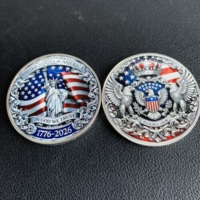 Koin Tantangan Peringatan 250 Tahun Amerika 1776-2026 Patung Elang Liberty Bendera Patriotik Koleksi Peringatan Hadiah Medali