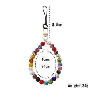 2025 nouvelle argile incrusté strass boule chaîne téléphone lanière créative Anti perte téléphone sangle et sac charme - Product Image 6