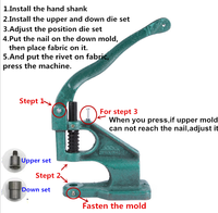 Machine manuelle DIY en alliage de fer pour l'installation de passants, clips de lanière, boutons-pression et œillets