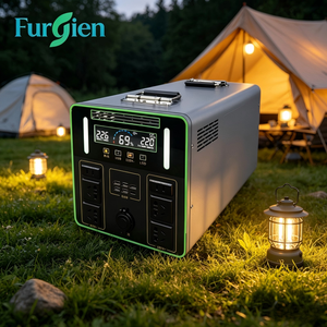 1500W 100Ah Lithium Ion All-in-One Home Battery Portable Power Station <b>Solar</b> Powered Pure Sine Wave MPPT Controller Type C FU-Pu - Product Image 2