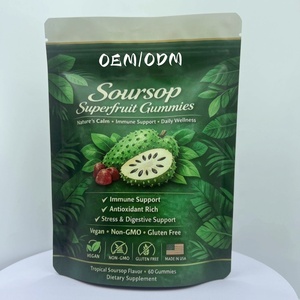 Caramelle Gommose al Soursop (Graviola) con Estratto di Foglie di Soursop, Muschio Marino, Curcuma, Integratore per l'Immunità, Vitamina <span class=keywords><strong>C</strong></span> e Zinco - Product Image 3