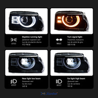 Phare LED Laser Plug and Play DefenderLook pour Land Rover Discovery 4 2010-2017 avec feux de jour et clignotants, remplacement direct et amélioration