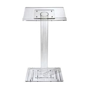 Pupitre élégant en acrylique transparent avec tube rond unique pour parler et chanter en présentant - Product Image 5