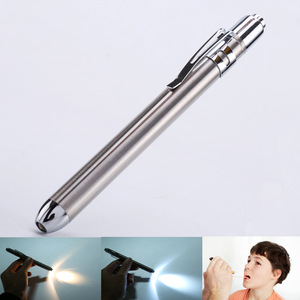 Lampe d'examen pupillaire LED, torche médicale ORL, alimentée par piles, en acier inoxydable, stylo-lampe portable blanc et jaune - Product Image 4