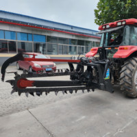 Zanjadora de Cadena Montada en Tractor, Máquina para Excavar Zanjas Agrícolas, Zanjadora para Colocación de Cables y Tuberías para Ingeniería Agrícola y Excavación de Terrenos